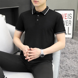 2023夏季休闲翻领polo衫 男生痞帅休闲百搭短袖T2301P35图片