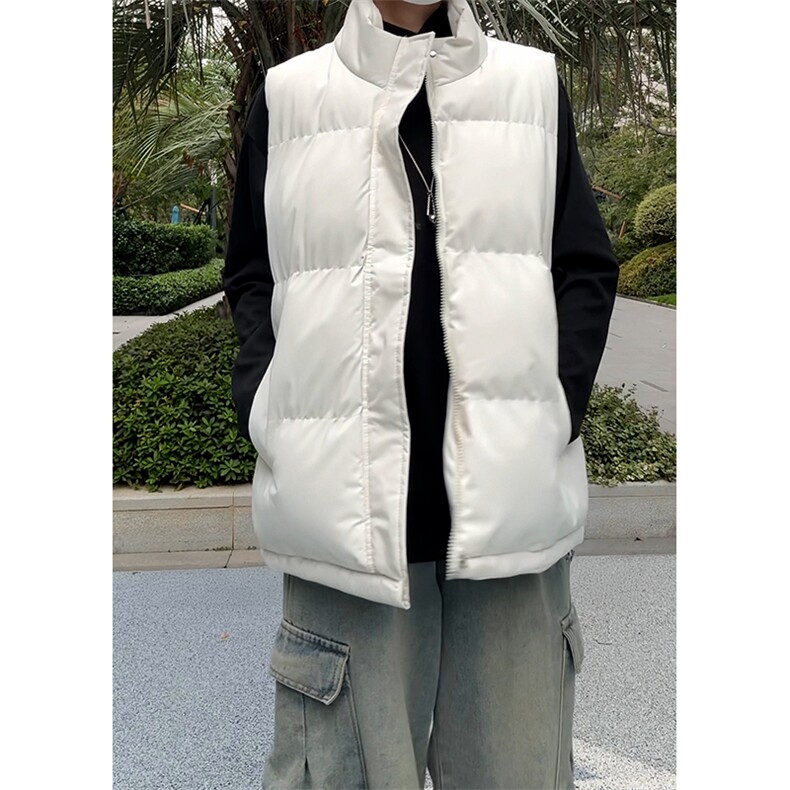 现货5W件冬季三防boxy短款立领棉衣马夹外套男女加厚马甲保暖棉服，男装棉衣，电商A486