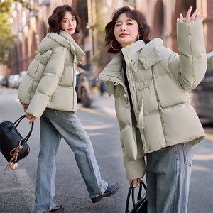 新中式国风短款羽绒服女2024冬季新款小个子面包服保暖白鸭绒外套图片