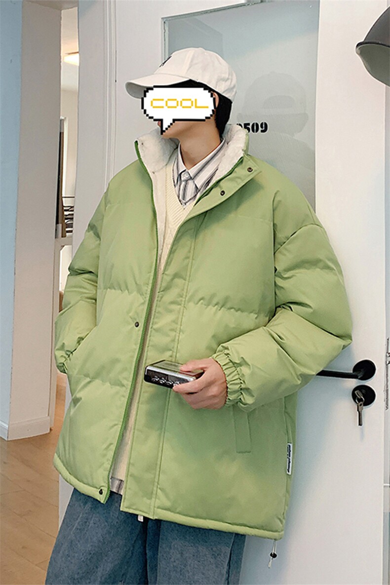 立领羊羔绒棉衣加绒加厚保暖面包服外套男女纯色棉袄M066-特价P56,男装棉衣,电商A007