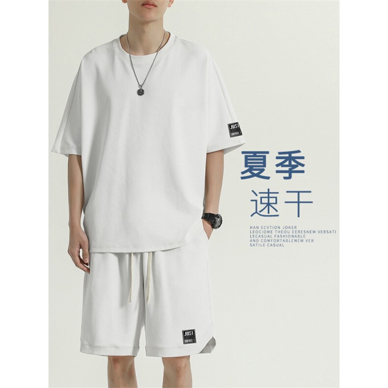 运动套装夏季冰丝速干短袖休闲宽松男生潮夏装短裤TZ13-特批-70，男装休闲套装，星座718