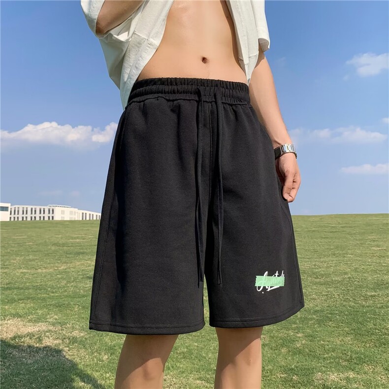 短裤男夏季新款美式高街潮流休闲沙滩裤男生运动五分裤K4243-P24,男装休闲裤,星座412-3