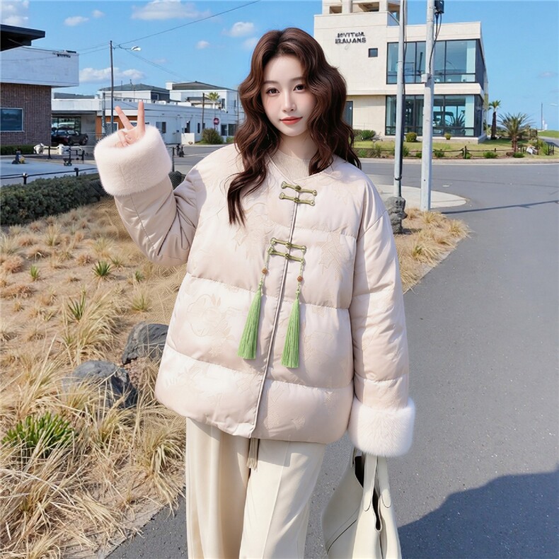 【现货】新中式风甜美90白鸭绒外套2C327-9950P285控398,女装羽绒服,2C327
