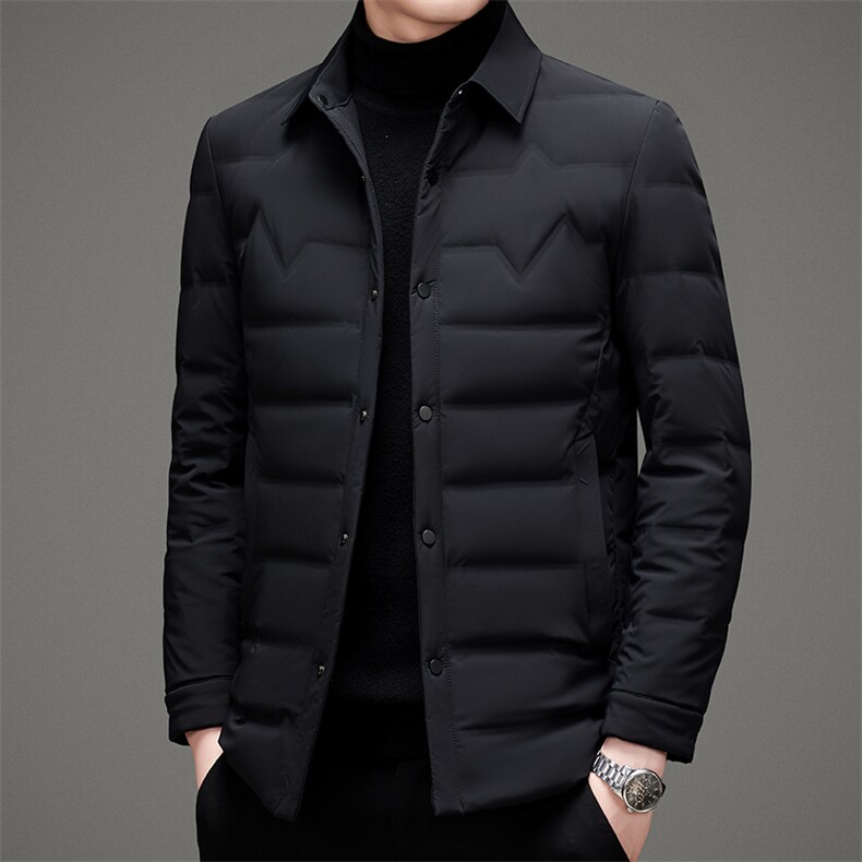 羽绒服男士秋冬新款商务休闲翻领鸭绒保暖衬衫外套男MJ12119-P200,男装羽绒服,电商B212（原钱塘6029）