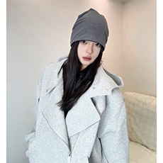抖音得物品质26春装美式重磅结构斜拉链高领连帽卫衣开衫外套W61，女装短外套，电商A486-1