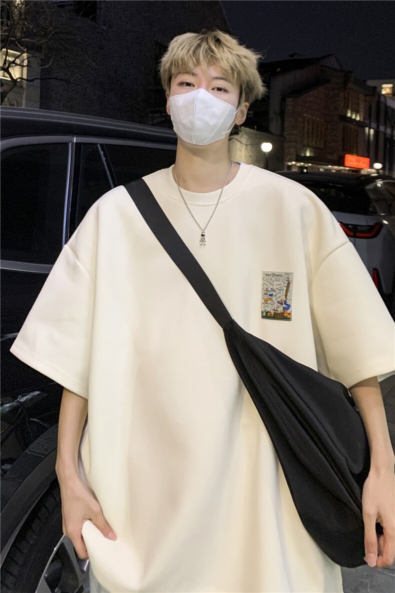 2023卡通动漫短袖上衣学生潮流宽松休闲T恤JK23256-p35控48,男装T恤,星座605(原A050)