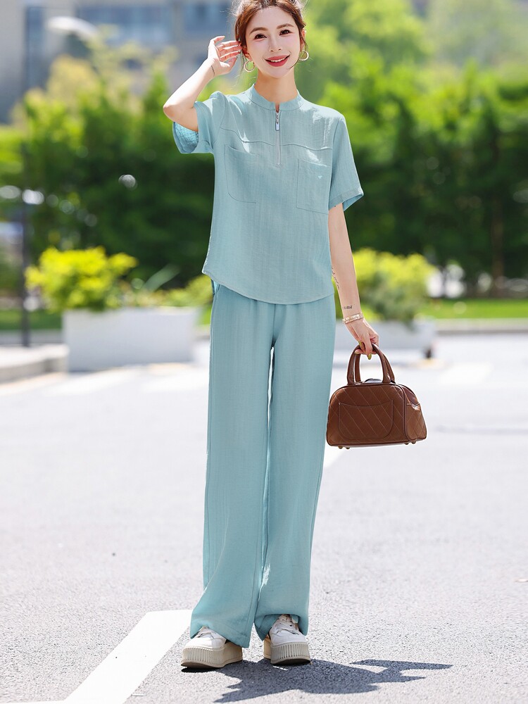 休闲时尚套装女2025夏季爆款小个子气质减龄宽松显瘦遮肉两件套潮,女装套装/套裙,梦依杭