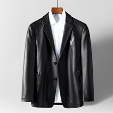 DLSN8050-1秋冬新款海宁男士胎牛皮皮衣皮西服休闲男装外套，男装西服，电商B360