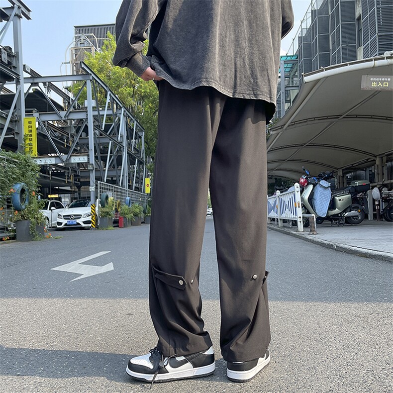 vibe裤子休闲裤男垂坠感西裤韩版潮流宽松阔腿拖地裤K0738-P35图片