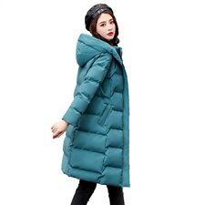 2022冬季新款气质时尚韩版中长款连帽棉衣，女装棉衣/棉服，依如秀(原杭风阁)