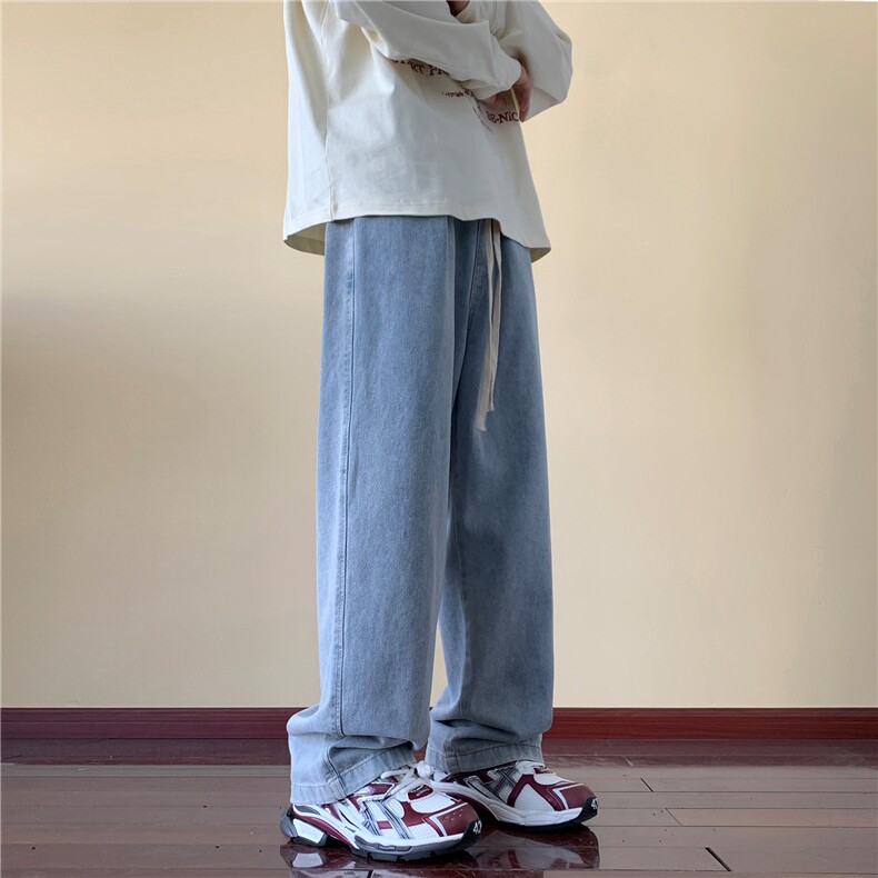 美式高街牛仔裤男秋季宽松直筒阔腿裤A166-JW110-特P32白色37控65,男装牛仔裤,电商A166