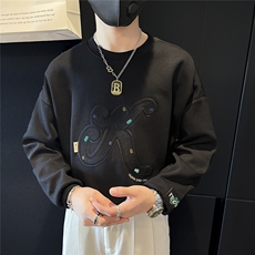 重工刺绣潮流卫衣男社会小伙店主风301C-WY17P68控98加绒P78，男装卫衣，星座301C（原B323）