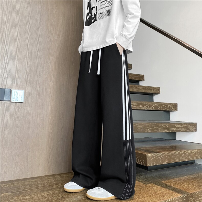 抖音品质美式休闲条纹明线拼接设计感卫裤B315-K25926-特p35控78,男装休闲裤,电商B315