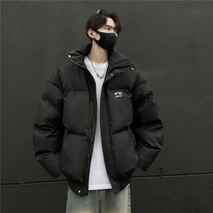 冬装新品 港风PU软皮棉服刺绣logo棉衣休闲加厚外套男 G1103 P128图片