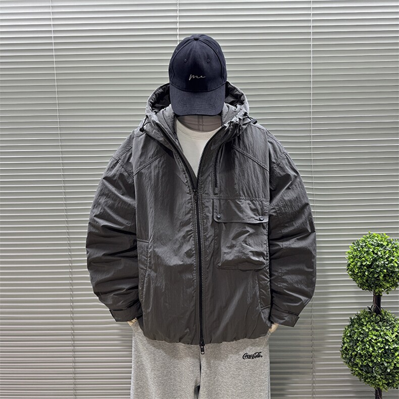 2025新款90白鸭绒工装户大口袋接连帽日系男羽绒服外套8629-P340,男装羽绒服,钱塘708(原3018)