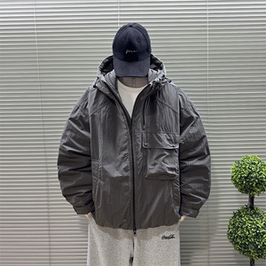2025新款90白鸭绒工装户大口袋接连帽日系男羽绒服外套8629-P340图片
