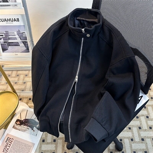 美式街头运动外套男女春新款潮牌宽松情侣休闲毛呢夹克W6429-P68图片
