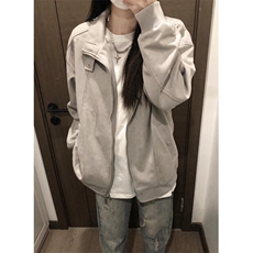 麂皮绒外套女年秋季美式复古设计感小众宽松休闲百搭上衣JFY252，女装短外套，星座1116A（原606A-3）