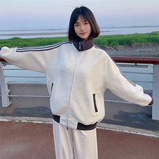 抖音得物高品质美式高街重磅结构设计拼接织带立领卫衣外套CM42，男装卫衣，电商A486