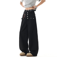 2026春夏潮牌设计感纽扣弯刀裤xz906-1-K1307特价P50控98，男装休闲裤，星座906-1（原电商a316-2）