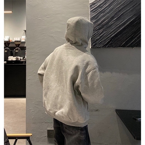 抖音得物高品质二开 25秋冬美式重磅宽松结构双面连帽卫衣外套W68图片