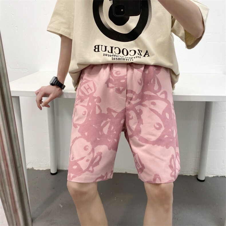 高转化！夏季冰丝宽松短裤男港风五分裤休闲裤DK2002-特P19控38,男装牛仔裤,电商B370