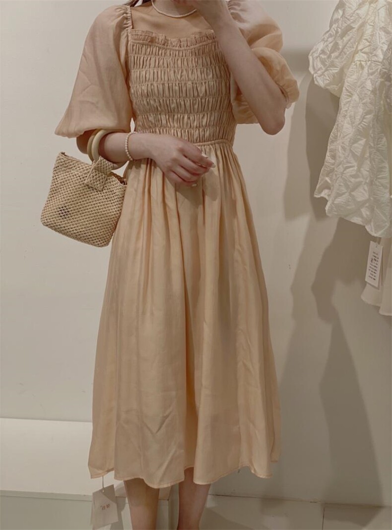 收腰连衣裙，女装连衣裙，驿谷
