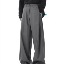 春秋美式高街休闲裤男女垂感阔腿西裤长裤纯色西装裤宽松直筒裤子，男装西服套装，电商A443