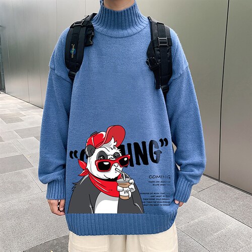 M18218-P45加绒款-P65半高领毛衣男士大码针织衫男毛线衣男,男装针织衫/毛衣,电商A040