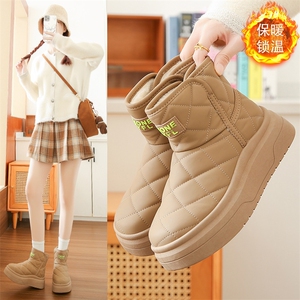 加绒高帮雪地靴女2024冬季新款学生ins韩版保暖休闲鞋棉鞋,女鞋雪地靴,电商A223