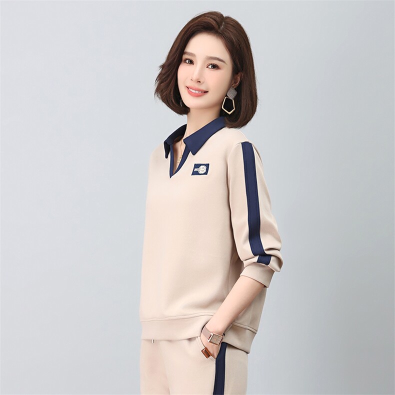 2023秋新款时尚拼色刺绣宽松卫衣女,女装卫衣/绒衫,依恋蒂丝