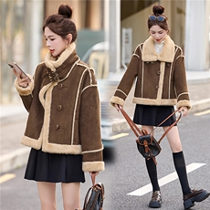 2025冬季新款皮毛一体机车风保暖外套，女装棉衣/棉服，维一诺（1D095）