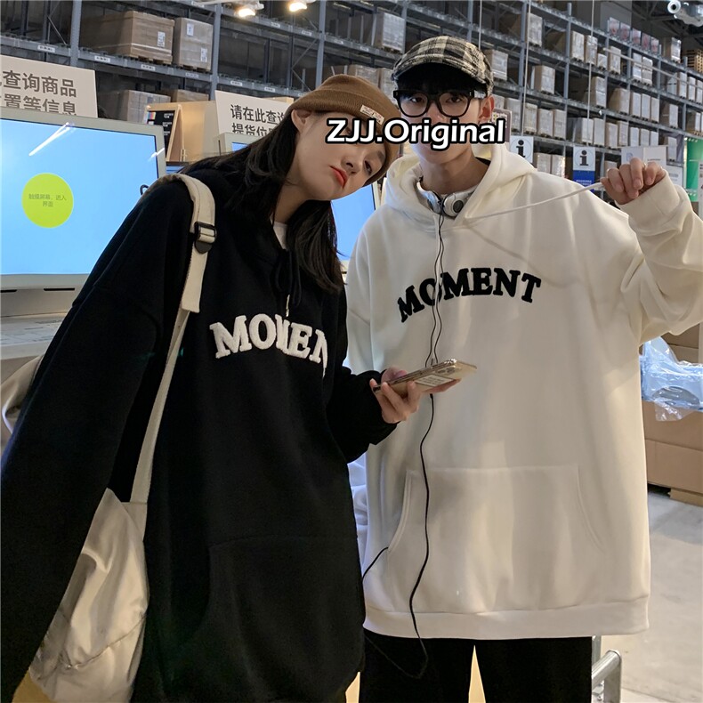 Q2098情侣装连帽套头卫衣毛巾绣2024新款春装外套男女学院风P55,男装卫衣,电商C306-1