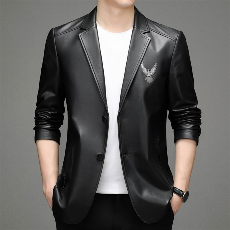 DLSN8050-1新款2021皮衣男头层牛皮西装商务休闲男西服P1080，男装皮衣，电商B360