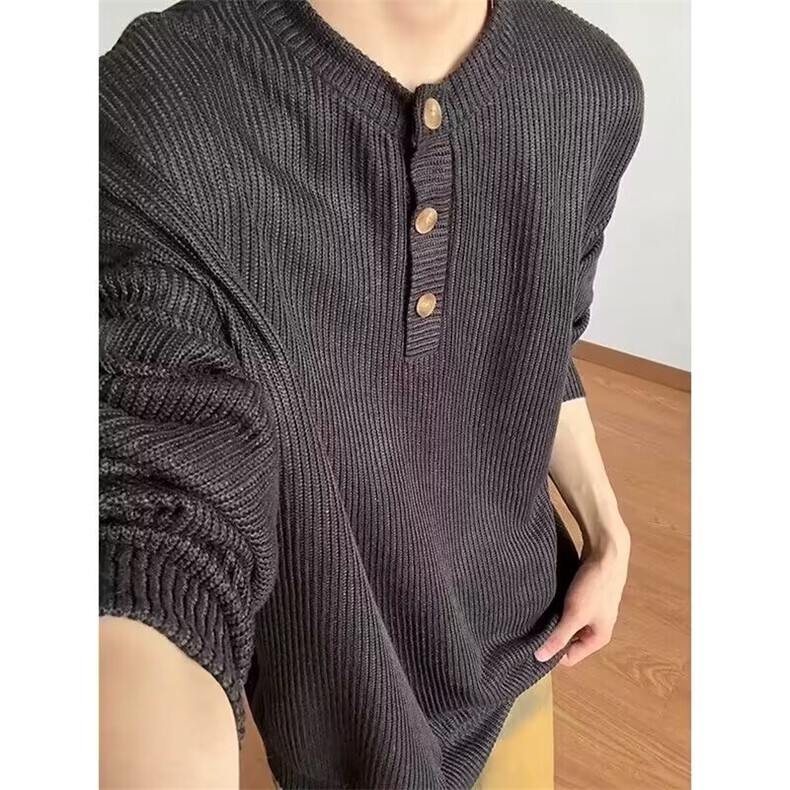 美式复古亨利领毛衣男秋冬季新款高级感软糯针织衫MY5818-P52,男装针织衫/毛衣,星座208-5