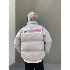 潮牌美式复古字母面包棉服男冬季情侣高街棉衣外套MC07，男装棉衣，星座1116A（原606A-3）