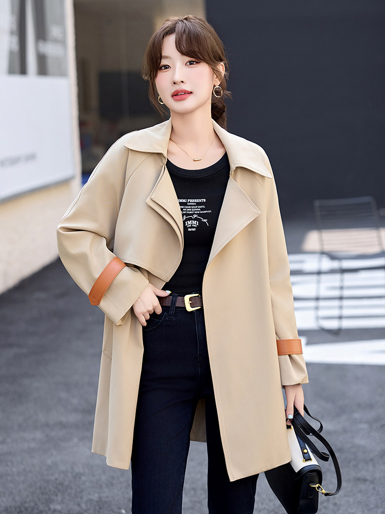 短款风衣外套女2025春秋新款高端大气上档次小个子高级感超好看,女装风衣,美静678