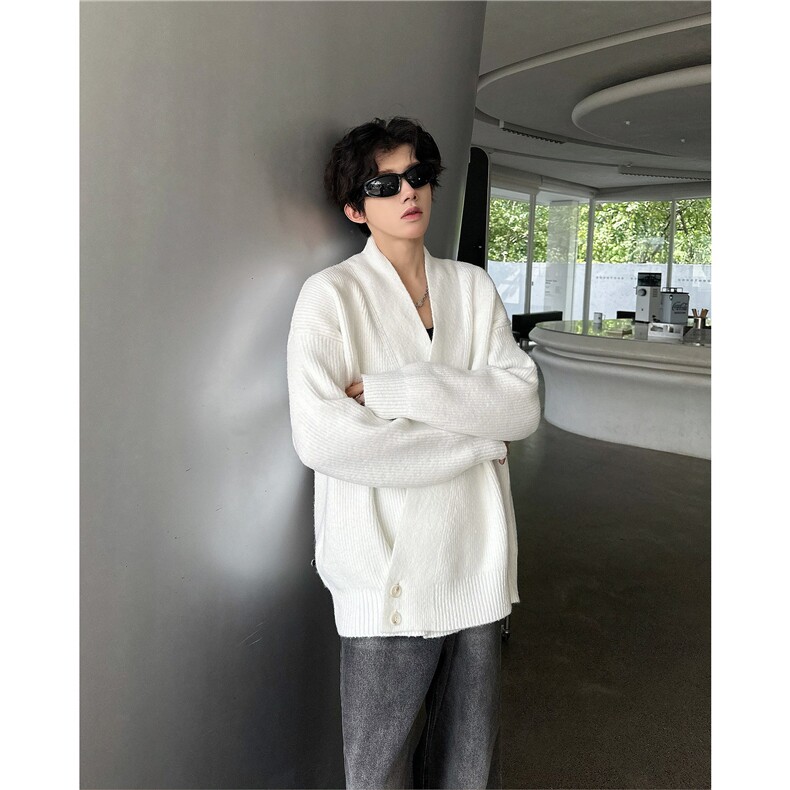 复古百搭松弛感开衫道袍毛衣秋冬季老钱慵懒风针织衫外套MY9541图片