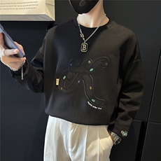 重工刺绣潮流卫衣男社会小伙店主风301C-WY17P68控98加绒P78，男装卫衣，星座301C（原B323）
