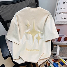 1麂皮绒重磅260克短袖发泡印花大码M-5XL短袖T恤男DT77016P38控58，男装T恤，星座226-2