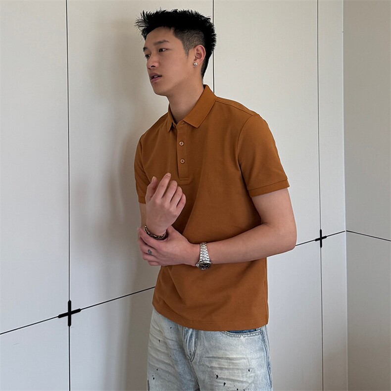 7A抑菌220克丝光珠地高品质常年主推短袖T恤翻领Polo衫T0257,男装Polo衫,电商D342