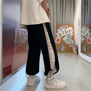 夏季运动休闲裤男直筒九分百搭潮流宽松ins港风潮牌裤子K821-p30图片