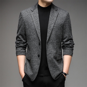 秋季新款西装男西服简约外套西服商务休闲小西装单西图片