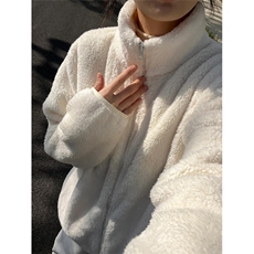 高品软糯颗粒绒保暖摇粒绒夹克长绒立领宽松外套男女A1113-P40，男装夹克，星座1505