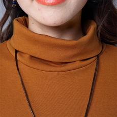 半高领打底衫女长袖内搭2025年新款高级感堆堆领t恤洋气秋冬上衣，女装针织衫/毛衣，鑫鑫格