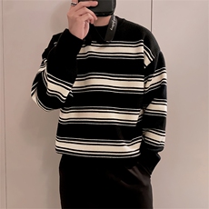LV295/P85控115冬季美式条纹男款针织衫长袖百搭圆领套头毛衣首1，男装针织衫/毛衣，星座305B