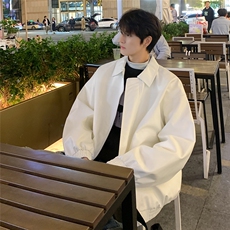 特批港风夜景时尚宽松翻领皮夹克F450P75控138，男装夹克，电商A247