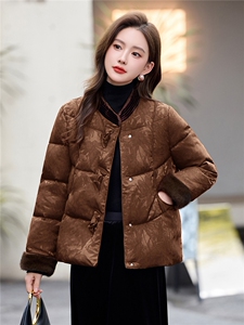 时尚立领棉服女2025冬季新款新中式宽松洋气短款棉服外套图片