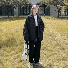 1506/GAA030/P51男士黑色工装牛仔外套新款宽松上衣夹克衣服，男装工装外套，星座1506A