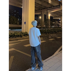 欧美高街重磅短袖t恤ins潮牌潮流vintage美式复古七分袖，男装T恤，星座310A-4